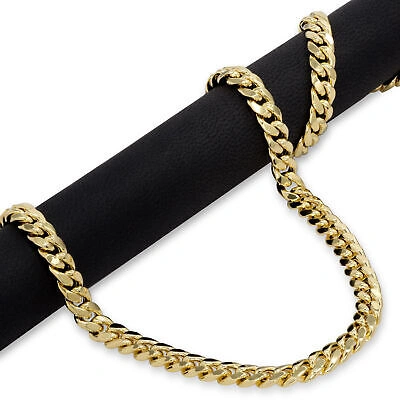 Pre-owned Nuragold 10k Yellow Gold Mens 7.5mm Miami Cuban Link Chain Italian Necklace Box Clasp 28"