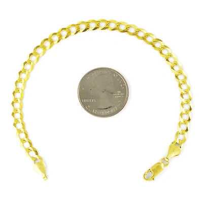 Pre-owned Nuragold 10k Yellow Gold 6mm Mens Cuban Link Curb Chain Bracelet Italian Made 8.5"