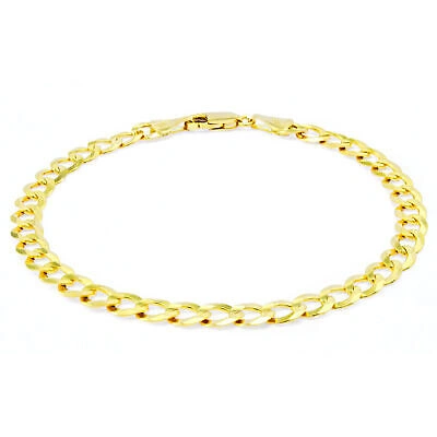 Pre-owned Nuragold 10k Yellow Gold 6mm Mens Cuban Link Curb Chain Bracelet Italian Made 8.5"