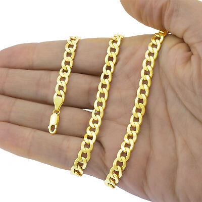 Pre-owned Nuragold 10k Yellow Gold 6mm Mens Cuban Link Curb Chain Bracelet Italian Made 8.5"