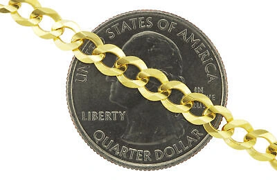 Pre-owned Nuragold 10k Yellow Gold 5mm Women Solid Curb Cuban Chain Link Italian Necklace 16"