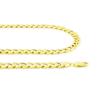 Pre-owned Nuragold 10k Yellow Gold 6mm Mens Cuban Link Curb Chain Bracelet Italian Made 8.5"