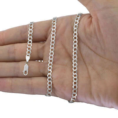 Pre-owned Nuragold Solid 10k White Gold 5mm Cuban Curb Chain Link Mens Necklace Italian Made 26"