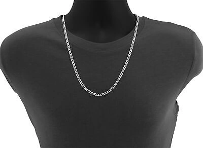 Pre-owned Nuragold Solid 10k White Gold 5mm Cuban Curb Chain Link Mens Necklace Italian Made 26"
