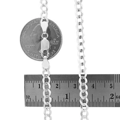 Pre-owned Nuragold Solid 10k White Gold 5mm Cuban Curb Chain Link Mens Necklace Italian Made 26"