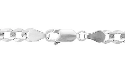 Pre-owned Nuragold Solid 10k White Gold 5mm Cuban Curb Chain Link Mens Necklace Italian Made 26"