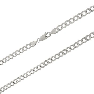 Pre-owned Nuragold Solid 10k White Gold 5mm Cuban Curb Chain Link Mens Necklace Italian Made 26"