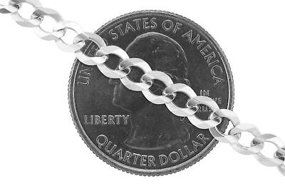 Pre-owned Nuragold Solid 10k White Gold 5mm Cuban Curb Chain Link Mens Necklace Italian Made 26"