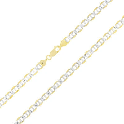 Pre-owned Nuragold 10k Yellow Gold Solid Men 6mm Pave Diamond Cut Mariner Anchor Chain Necklace 26"