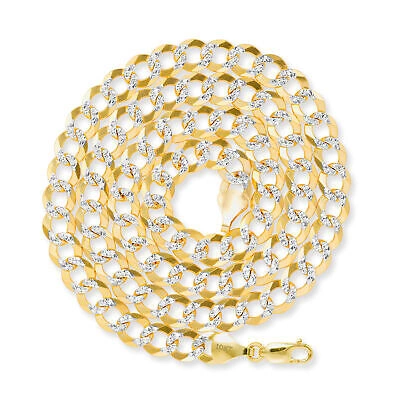 Pre-owned Nuragold 10k Yellow Gold Solid Mens 8.5mm Diamond Cut Pave Curb Cuban Chain Necklace 20"