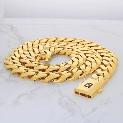 Pre-owned Nuragold 10k Yellow Gold Royal Monaco Miami Cuban Link 20mm Chain Mens Curb Necklace 28"