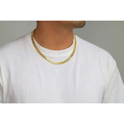 Pre-owned Nuragold 10k Yellow Gold Royal Monaco Miami Cuban Link 7.5mm Chain Mens Curb Necklace 30"