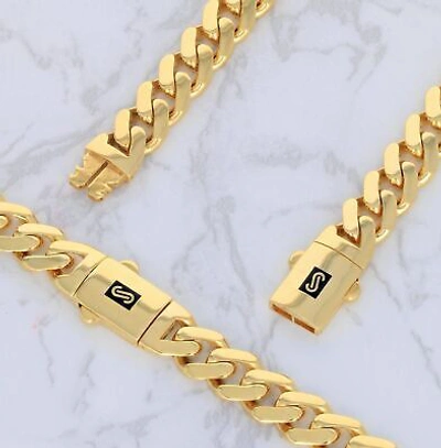 Pre-owned Nuragold 10k Yellow Gold Royal Monaco Miami Cuban Link 7.5mm Chain Mens Curb Necklace 30"