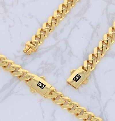 Pre-owned Nuragold 10k Yellow Gold Royal Monaco Miami Cuban Link 6mm Chain Mens Curb Necklace 28"