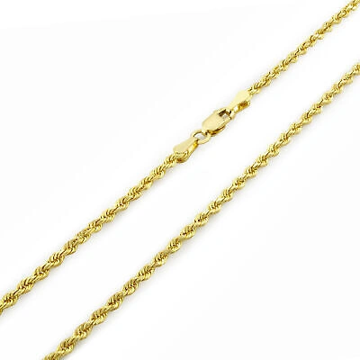 Pre-owned Nuragold 14k Yellow Gold Solid 2.5mm Diamond Cut Rope Chain Italian Bracelet Mens 8"