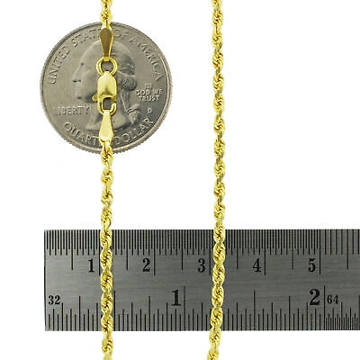 Pre-owned Nuragold 14k Yellow Gold Solid 2.5mm Diamond Cut Rope Chain Italian Bracelet Mens 8"