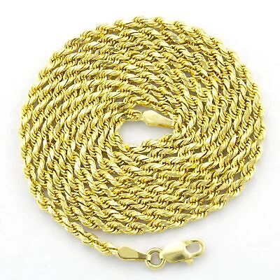 Pre-owned Nuragold 14k Yellow Gold Solid 2.5mm Diamond Cut Rope Chain Italian Bracelet Mens 8"