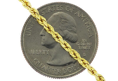 Pre-owned Nuragold 14k Yellow Gold Solid 2.5mm Diamond Cut Rope Chain Italian Bracelet Mens 8"