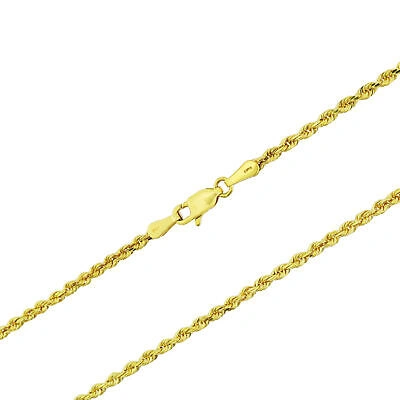 Pre-owned Nuragold 14k Yellow Gold Solid 2.5mm Diamond Cut Rope Chain Italian Bracelet Mens 8"