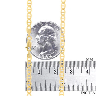 Pre-owned Nuragold 14k Yellow Gold Solid 5mm Mens Mariner Anchor Flat Link Chain Bracelet 8.5"