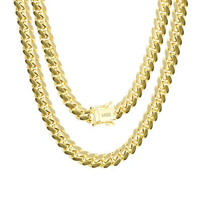Pre-owned Nuragold 14k Yellow Gold Solid Mens 7mm Miami Cuban Link Chain Bracelet Box Clasp 8.5"
