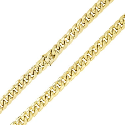Pre-owned Nuragold 14k Yellow Gold Mens Italian 9mm Miami Cuban Link Chain Necklace Box Clasp 24"