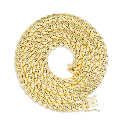 Pre-owned Nuragold 14k Yellow Gold 6.5mm Mens Miami Cuban Link Italian Chain Bracelet Box Clasp ...