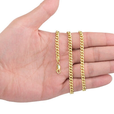 Pre-owned Nuragold 14k Yellow Gold Mens 4.5mm Miami Cuban Link Chain Italian Pendant Necklace 28"