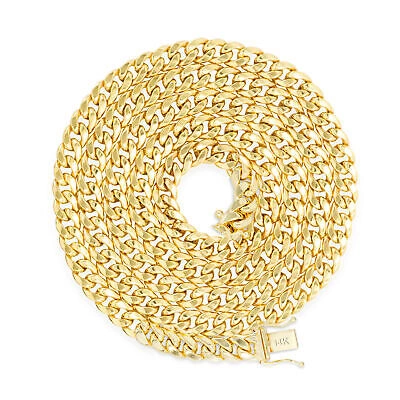 Pre-owned Nuragold 14k Yellow Gold Mens 5.5mm Miami Cuban Link Chain Italian Necklace Box Clasp 22"