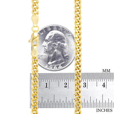 Pre-owned Nuragold 14k Yellow Gold 4mm Miami Cuban Link Chain Italian Necklace Womens 16"