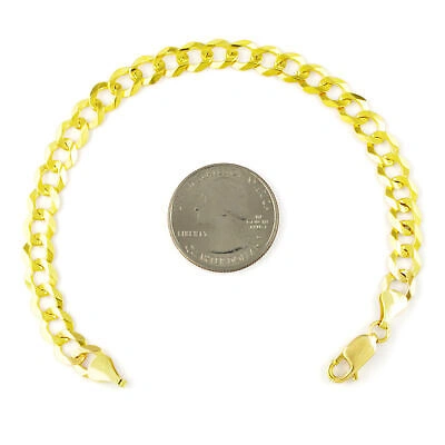 Pre-owned Nuragold 14k Yellow Gold 6.5mm Mens Cuban Link Curb Chain Bracelet Italian Made 9"
