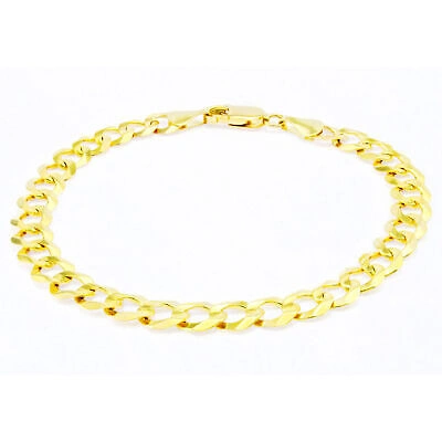 Pre-owned Nuragold 14k Yellow Gold 6.5mm Mens Cuban Link Curb Chain Bracelet Italian Made 9"