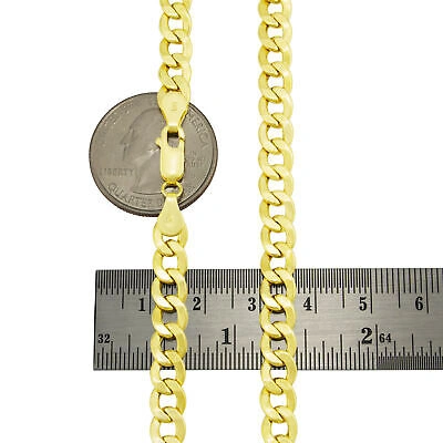 Pre-owned Nuragold 14k Yellow Gold 6.5mm Mens Cuban Link Curb Chain Bracelet Italian Made 9"
