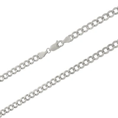 Pre-owned Nuragold Solid 14k White Gold 5mm Cuban Curb Chain Link Mens Necklace Italian Made 30"
