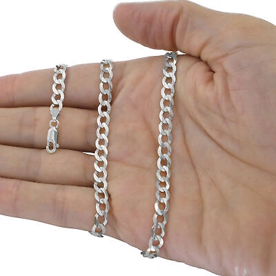 Pre-owned Nuragold 14k White Gold 6mm Women Solid Curb Cuban Chain Link Italian Necklace 16"