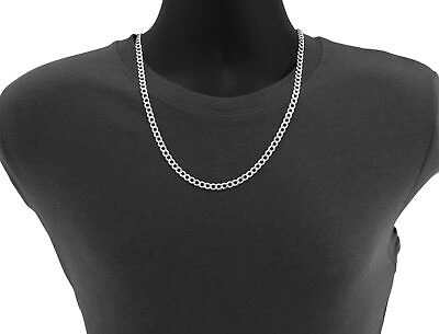 Pre-owned Nuragold 14k White Gold 6mm Women Solid Curb Cuban Chain Link Italian Necklace 16"