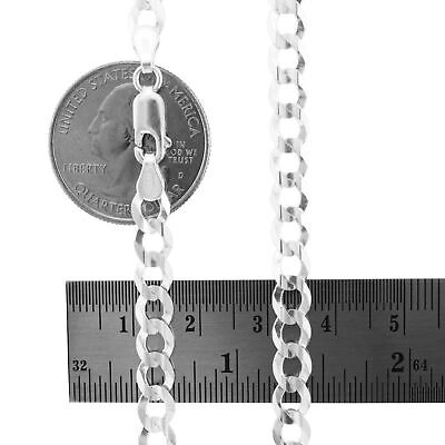 Pre-owned Nuragold 14k White Gold 6mm Women Solid Curb Cuban Chain Link Italian Necklace 16"