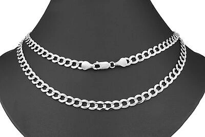 Pre-owned Nuragold 14k White Gold 6mm Women Solid Curb Cuban Chain Link Italian Necklace 16"
