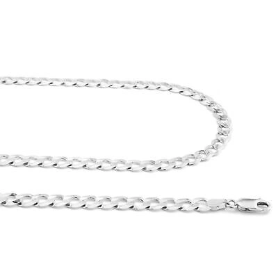 Pre-owned Nuragold 14k White Gold 6mm Women Solid Curb Cuban Chain Link Italian Necklace 16"