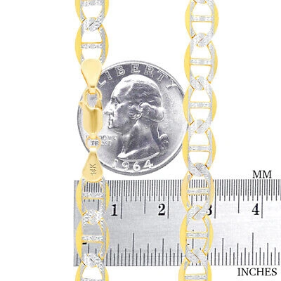 Pre-owned Nuragold 14k Yellow Gold Solid 7.5mm Pave Diamond Cut Mariner Anchor Chain Bracelet 8.5"