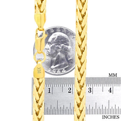 Pre-owned Nuragold 10k Yellow Gold 5mm Palm Wheat Foxtail Franco Round Spiga Chain Necklace 16"