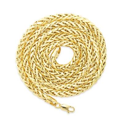 Pre-owned Nuragold 10k Yellow Gold 4mm Palm Wheat Foxtail Franco Round Spiga Chain Necklace 30"