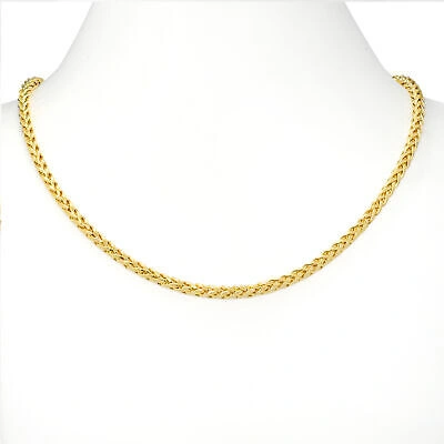 Pre-owned Nuragold 10k Yellow Gold 5mm Palm Wheat Foxtail Franco Round Spiga Chain Necklace 16"