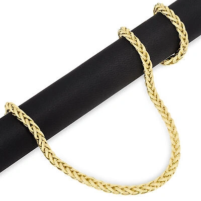 Pre-owned Nuragold 10k Yellow Gold 5mm Palm Wheat Foxtail Franco Round Spiga Chain Necklace 16"