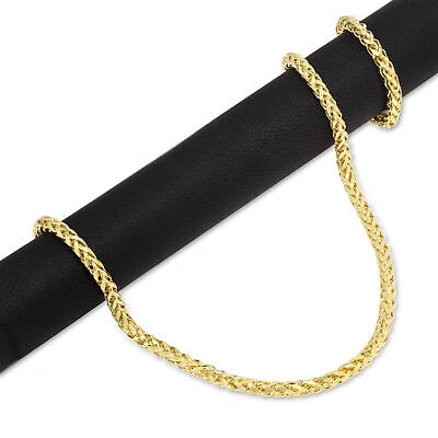 Pre-owned Nuragold 10k Yellow Gold 4mm Palm Wheat Foxtail Franco Round Spiga Chain Necklace 30"