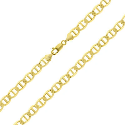 Pre-owned Nuragold 10k Yellow Gold Solid Mens 9mm Mariner Anchor Link Chain Pendant Necklace 22"