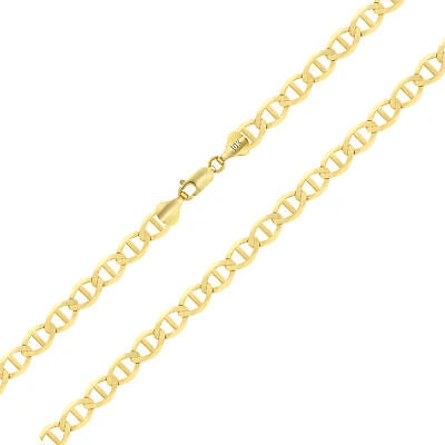 Pre-owned Nuragold 10k Yellow Gold Solid Mens 7.5mm Mariner Anchor Link Chain Pendant Necklace 20"