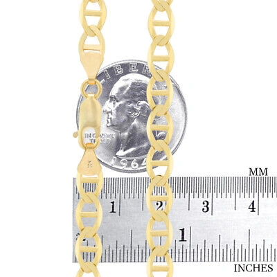 Pre-owned Nuragold 10k Yellow Gold Solid Mens 6mm Mariner Anchor Link Chain Pendant Necklace 26"