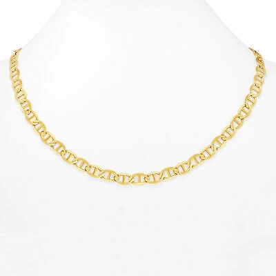 Pre-owned Nuragold 10k Yellow Gold Solid Mens 7.5mm Mariner Anchor Link Chain Pendant Necklace 20"