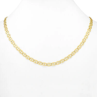 Pre-owned Nuragold 10k Yellow Gold Solid Mens 6mm Mariner Anchor Link Chain Pendant Necklace 26"